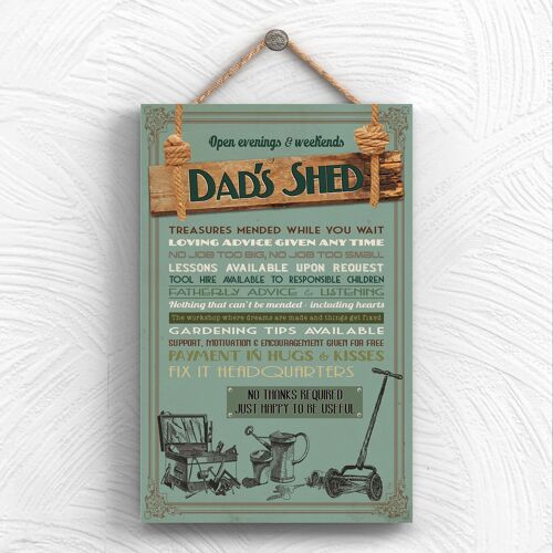 P1953 - Dads Shed Garden Typography Decorative Hanging Plaque