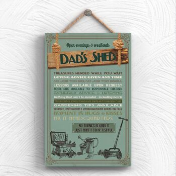 P1953 - Dads Shed Garden Typography Plaque à suspendre décorative 1