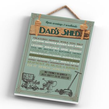 P1953 - Dads Shed Garden Typography Plaque à suspendre décorative 4