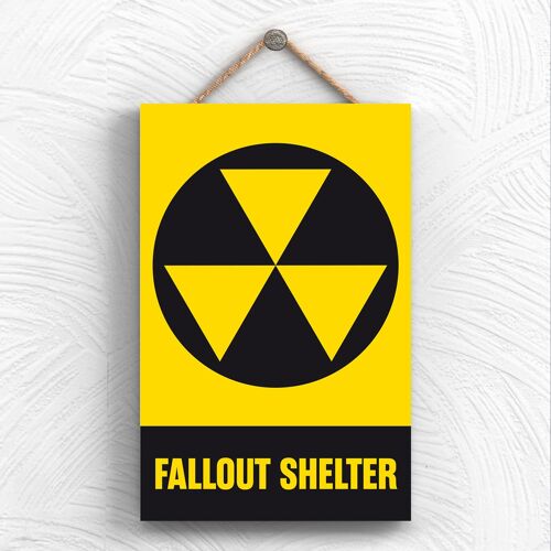 P1958 - Fallout Shelter Typography Decorative Hanging Plaque