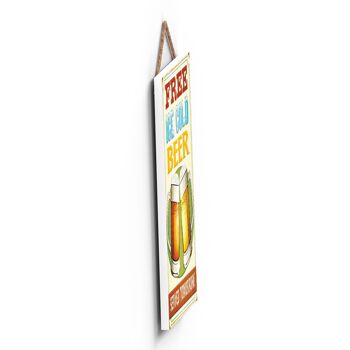 P1960 - Plaque décorative à suspendre en bois sur le thème de la bière glacée 3