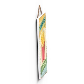 P1961 - Plaque décorative à suspendre en bois sur le thème de la cuisine des frites 3