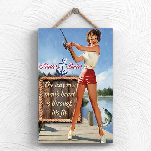P1972 - Master Baiter Pin Up Themed Decorative Hanging Plaque