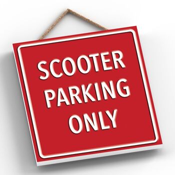 P1992 - Scooter Parking Only Red Reservation Sign Haning Plaque 2