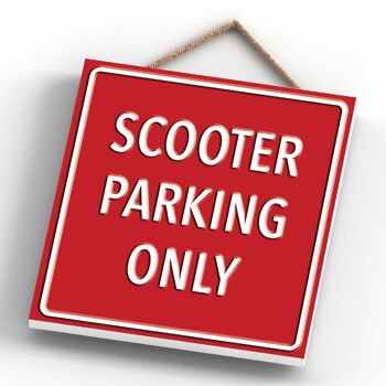 P1992 - Scooter Parking Only Red Reservation Sign Haning Plaque 4