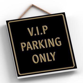 P1999 - Vip Parking Only Black Reservation Sign Haning Plaque 2