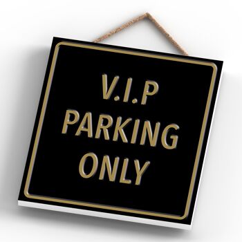 P1999 - Vip Parking Only Black Reservation Sign Haning Plaque 4