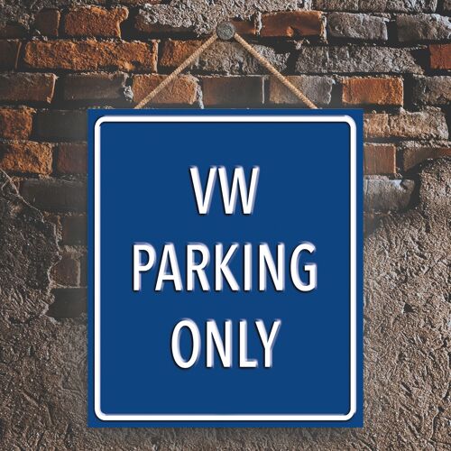 P2000 - Vw Parking Only Dark Blue Reservation Sign Haning Plaque