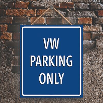 P2000 - Vw Parking Only Placa de señalización de reserva azul oscuro