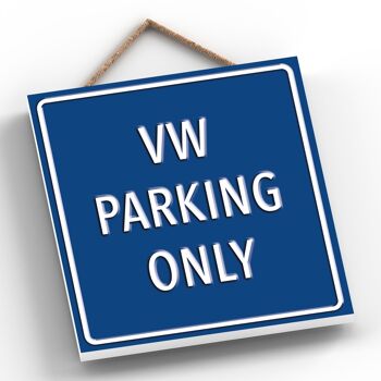P2000 - Vw Parking Only Dark Blue Reservation Sign Haning Plaque 2