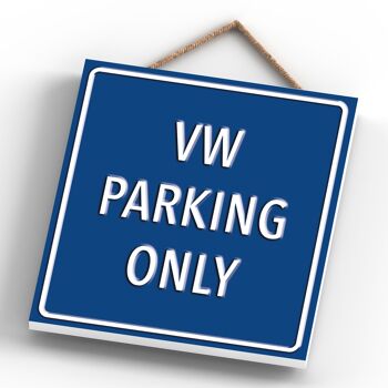 P2000 - Vw Parking Only Dark Blue Reservation Sign Haning Plaque 4