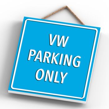 P2001 - Vw Parking Only Light Blue Reservation Sign Haning Plaque 4