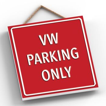 P2003 - Vw Parking Only Red Reservation Sign Haning Plaque 2