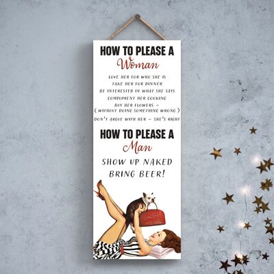 P2005 - How To Please A Woman Pin Up Themed Decorative Hanging Plaque