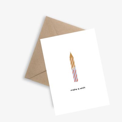 Carte Anniversaire -  Fais un voeu