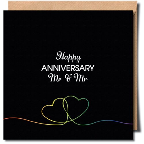 Mr & Mr Anniversary Card. Gay Anniversary Card.