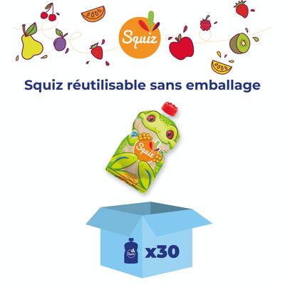 VRAC - Box de 30 Gourdes à compote réutilisables Enfants - SQUIZ - GRENOUILLE - Sans Emballage