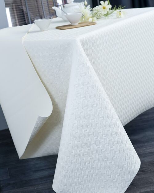 PROTEGE TABLE BLANC NAPPE RECT 135x220