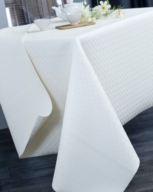 PROTEGE TABLE BLANC NAPPE RECT 105x180