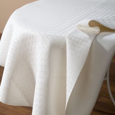 WHITE TABLE PROTECTOR RECT TABLECLOTH 105x220