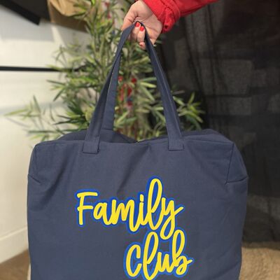 Navy "Family Club" weekend bag