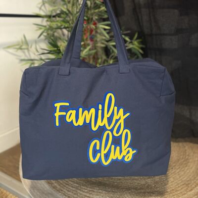Navy "Family Club" weekend bag