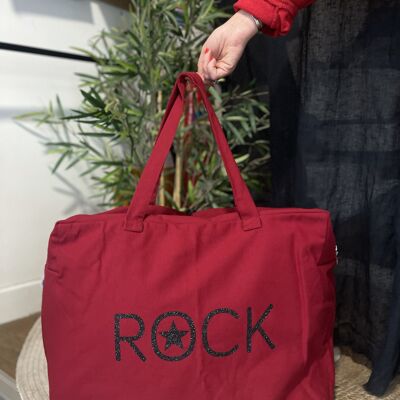 Red "ROCK" weekend bag