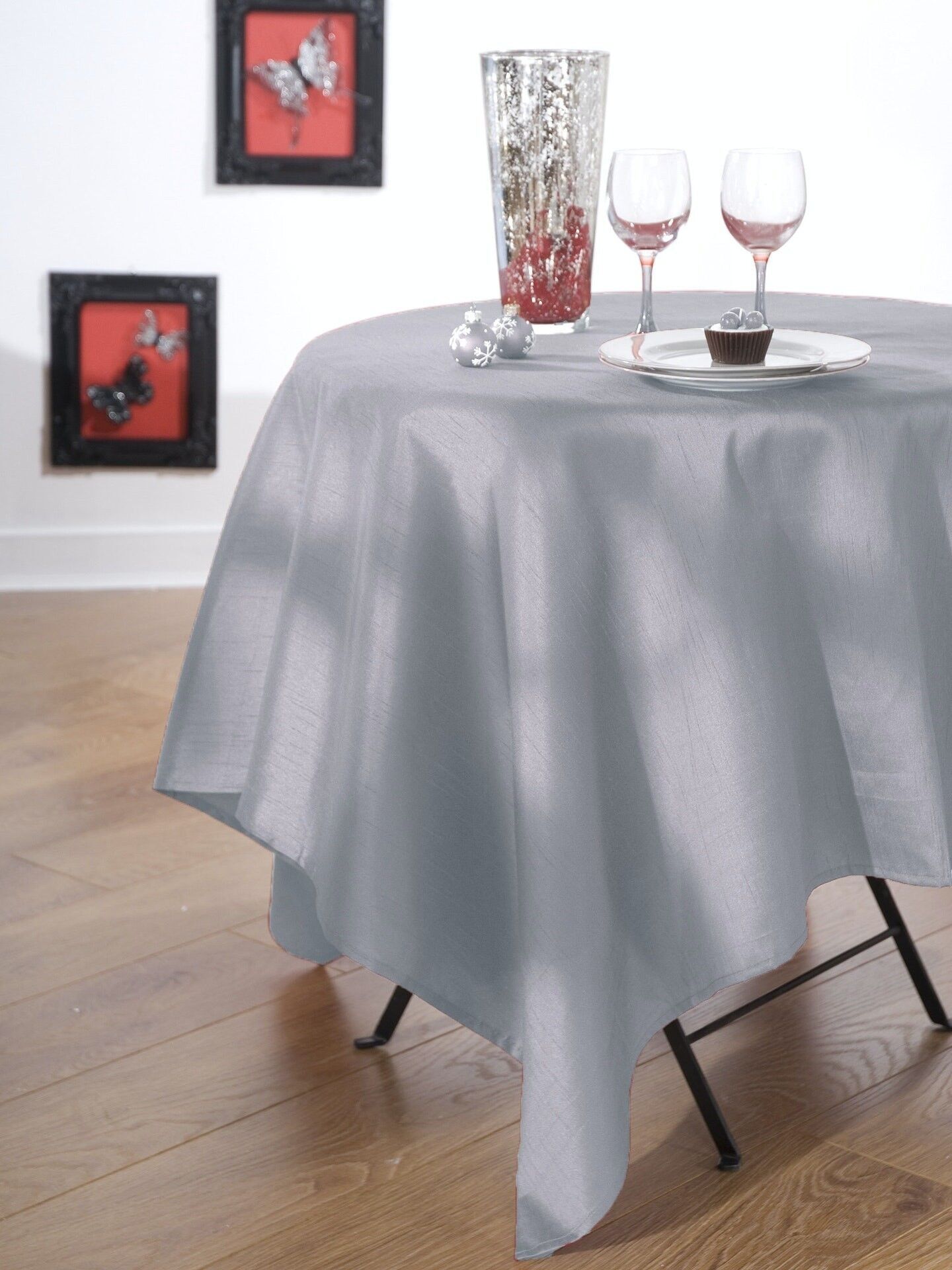 METALL/SILBER SEIDENEFFEKT NAP.OVAL 180X240