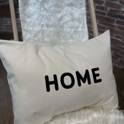 Large Ecru Cushion "Home"