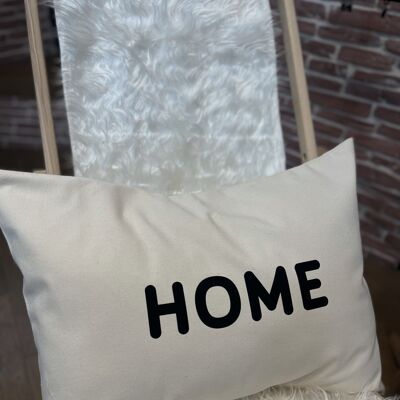 Large Ecru Cushion "Home"