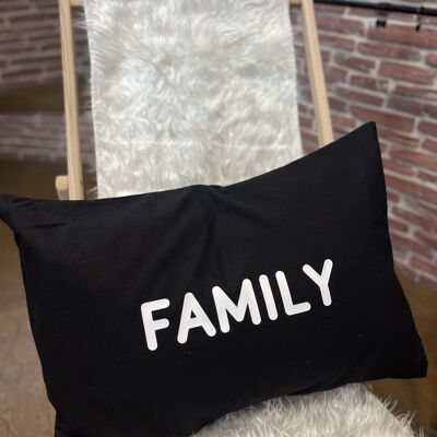 Large Black "Family" Cushion