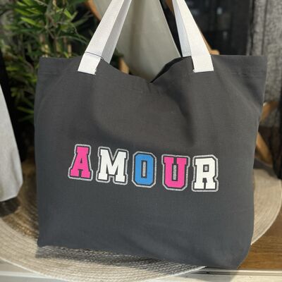 Large Anthracite Tote "LOVE"