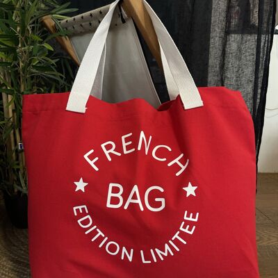 Large Red Cabas "French Bag"