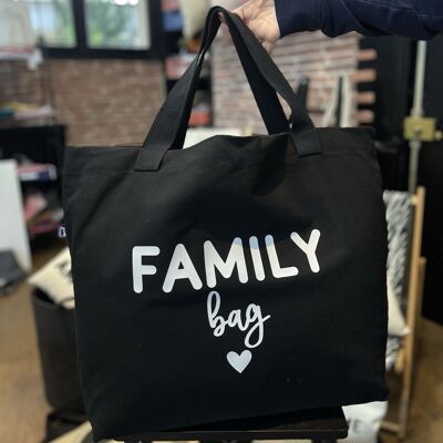 Large Black Tote "Family Bag"