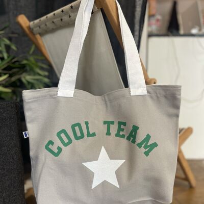 Small Gray Tote "Cool Team"