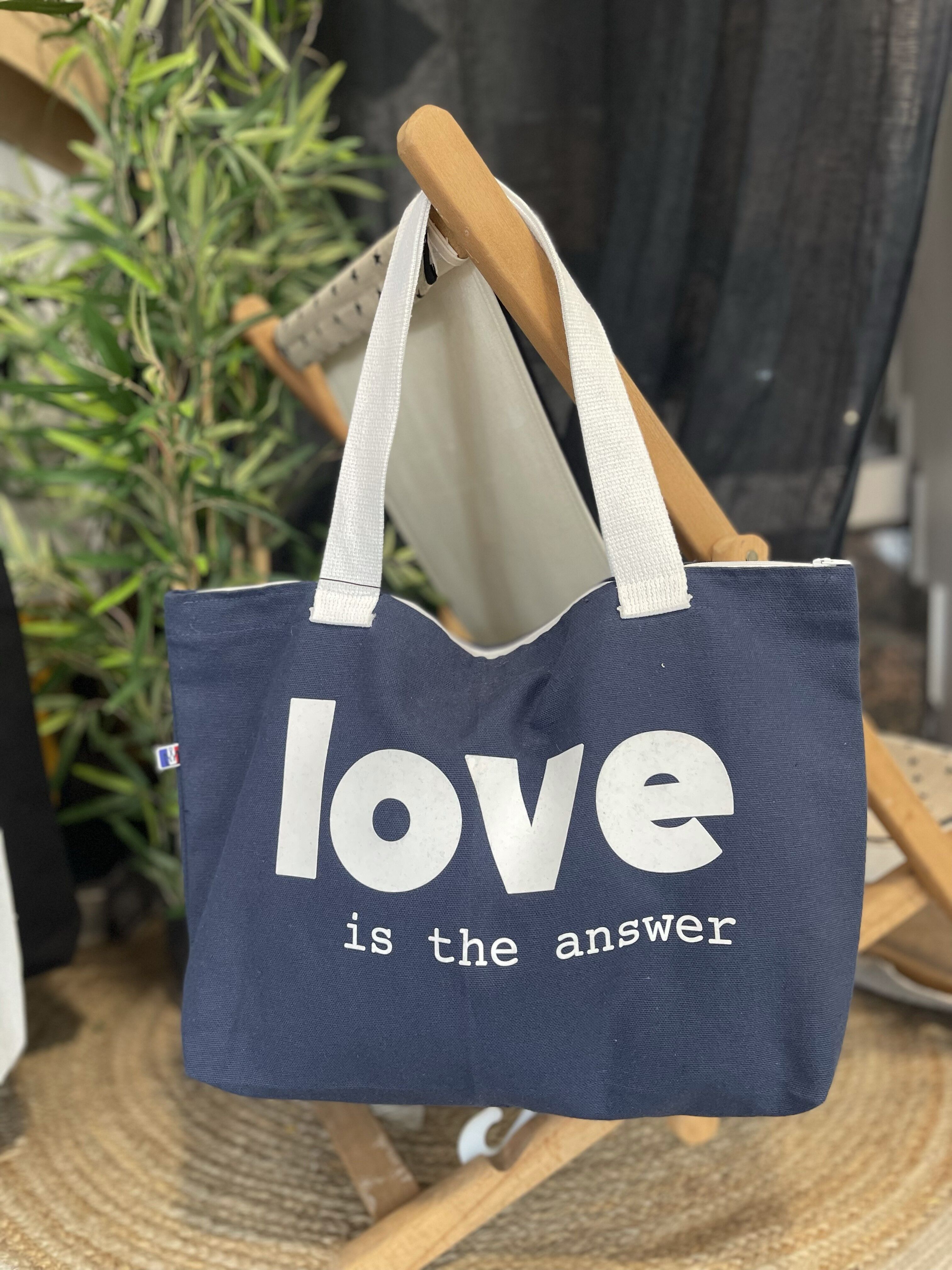 Kleine Navy Cabas "Love is the answer"
