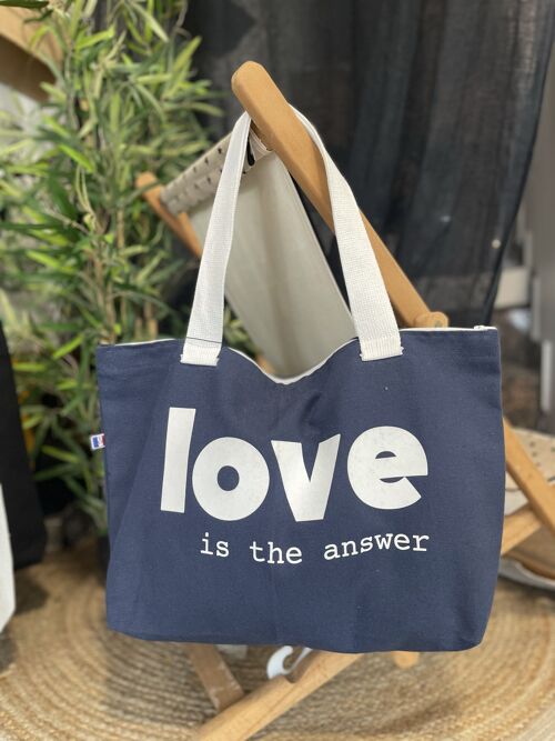 Petit Cabas Marine " Love is the answer"