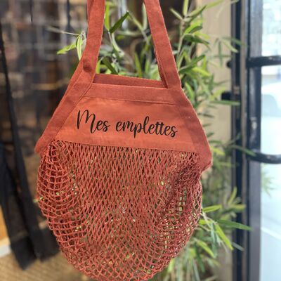 Terracota mesh bag "My purchases"