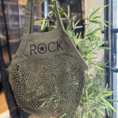 Khaki mesh bag "ROCK"