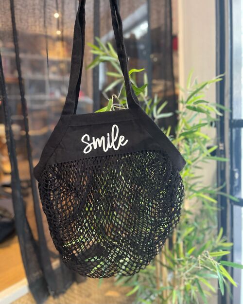 Sac filet Noir " Smile"