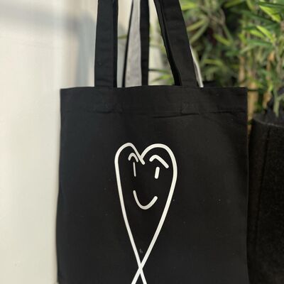 Black "Heart" tote bag