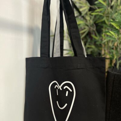 Black "Heart" tote bag