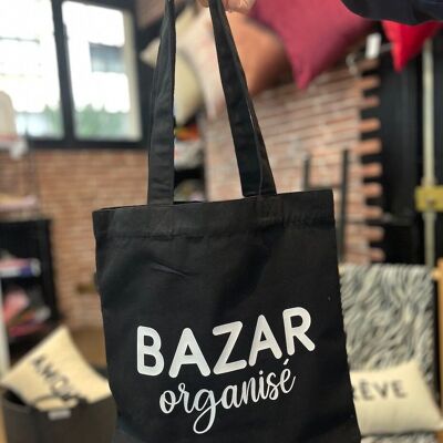Tote bag Noir "Bazar organisé"