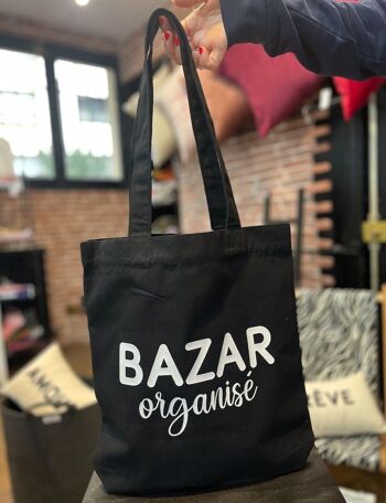 Tote bag Noir "Bazar organisé"