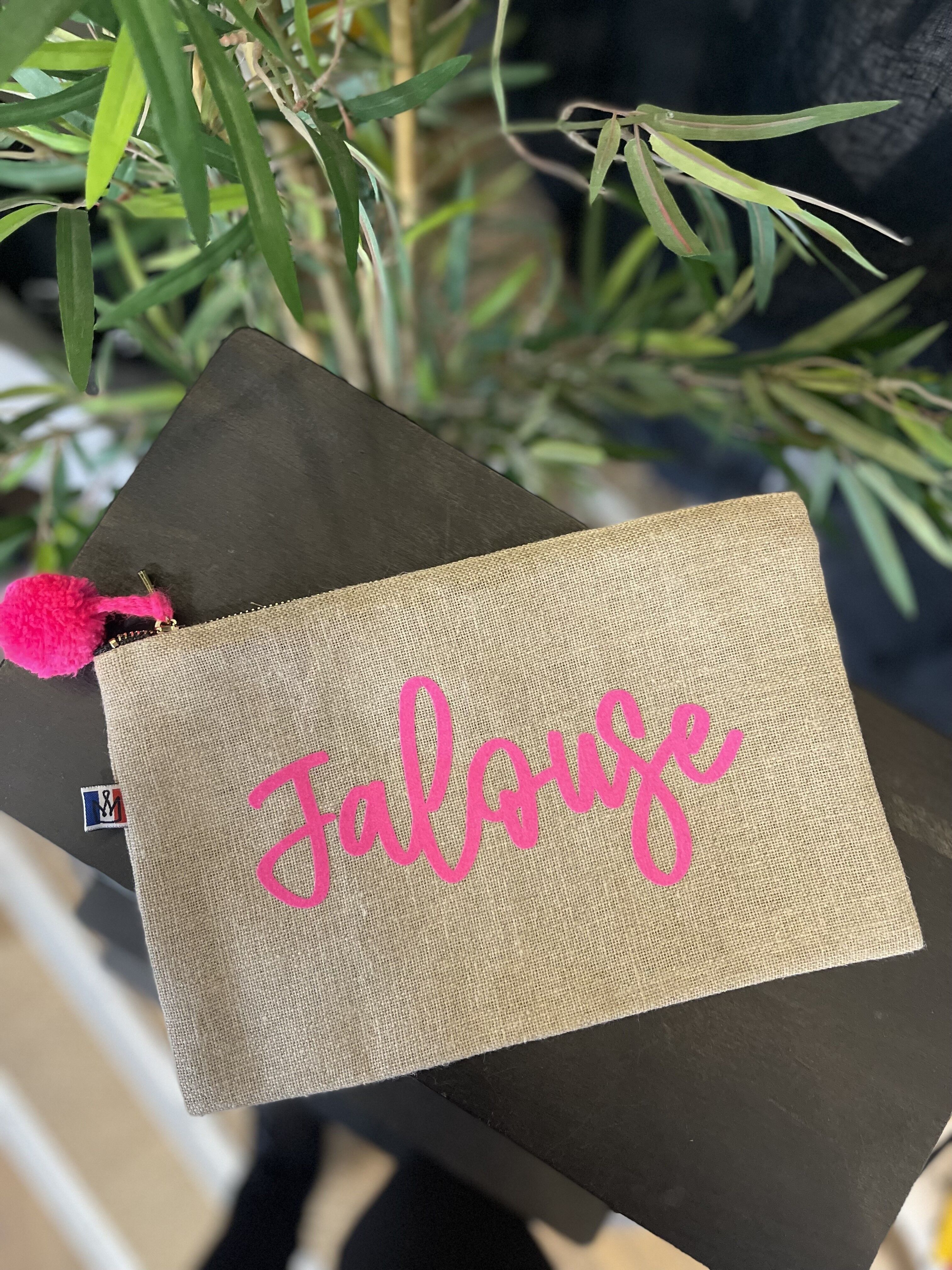 Pochette con zip "Jalouse" in lino