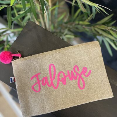 "Jalouse" linen zipped pouch