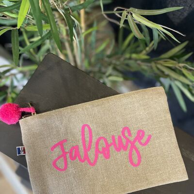 "Jalouse" linen zipped pouch