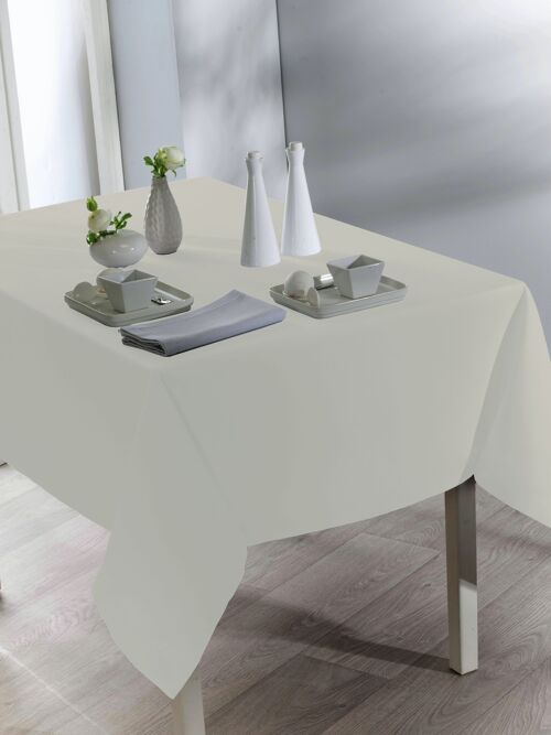 TENTATION UNIE GRIS PERLE NAPPE RECT.140X240