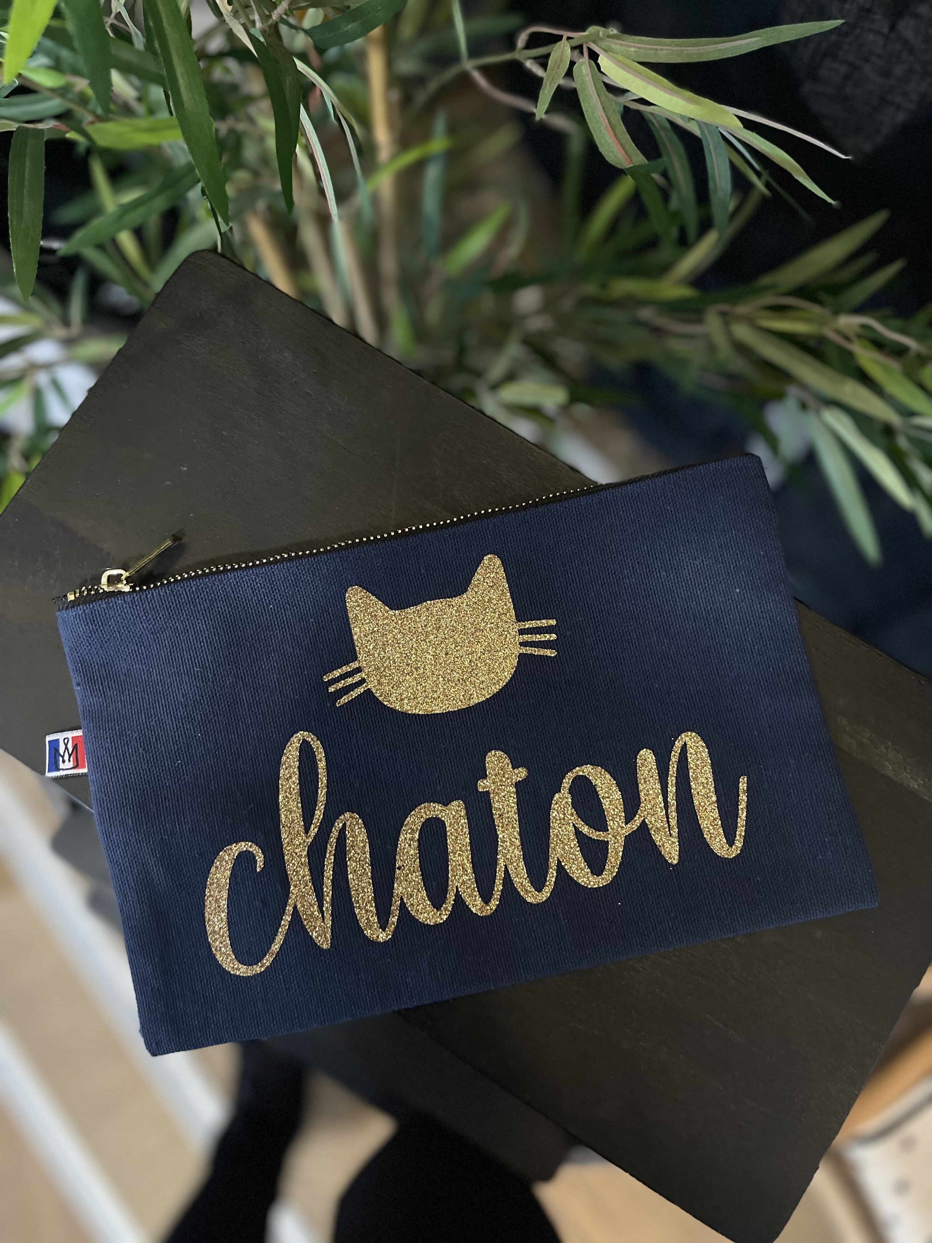 Marsupio con zip "Kitten" blu navy