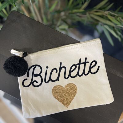 Tasche mit Reißverschluss "Bichette" in Ecru